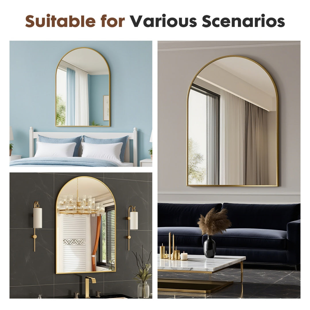Bathroom Wall Mirror, Metal Frame Vanity Mirror For Bedroom, Entryway, Living Room