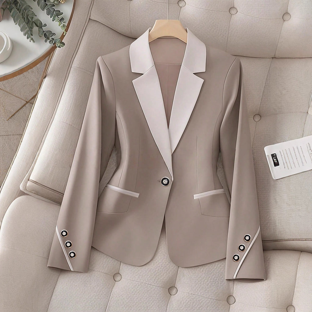 Women's Contrast Button Formal Blazer