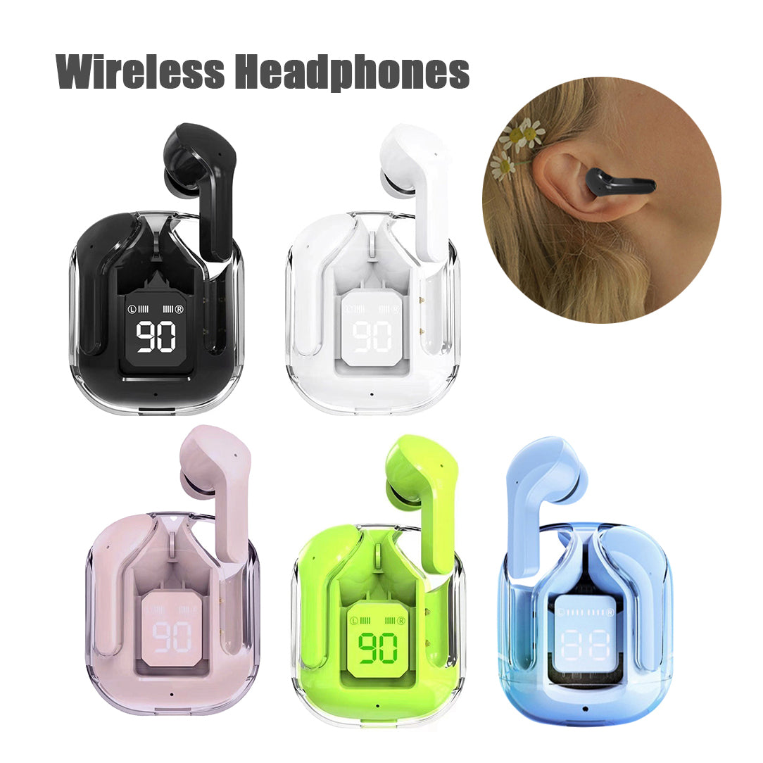 Mini Transparent Wireless Bluetooth Earbuds with LED Display