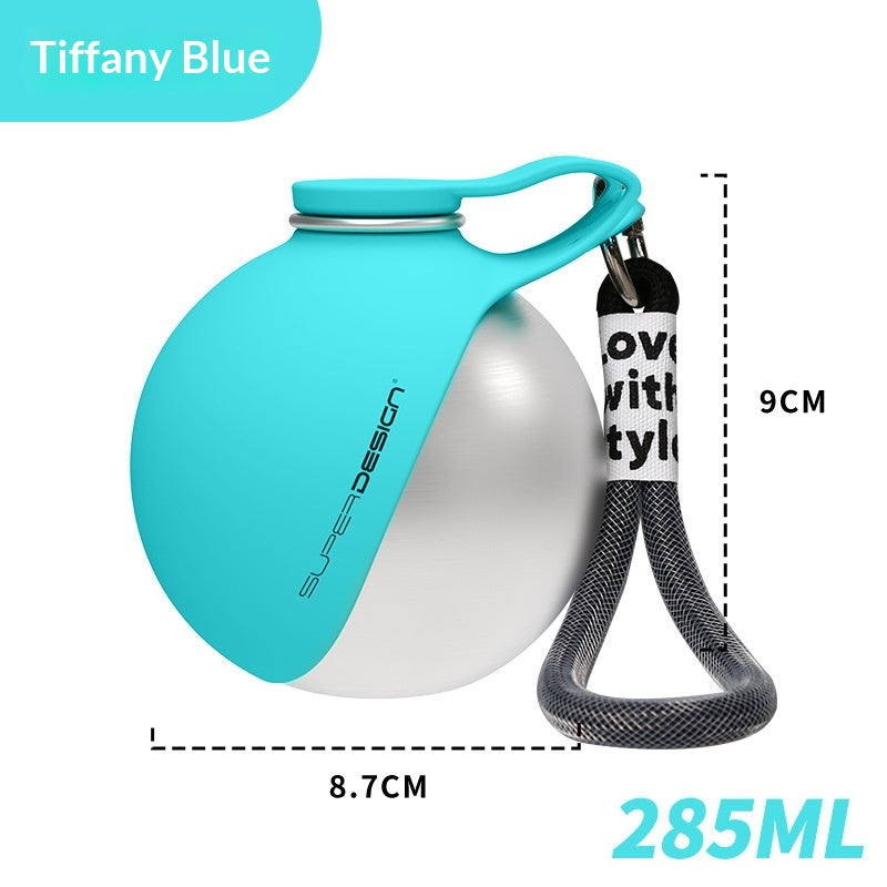 Portable Stainless Steel Pet Water Bottle with Bowl