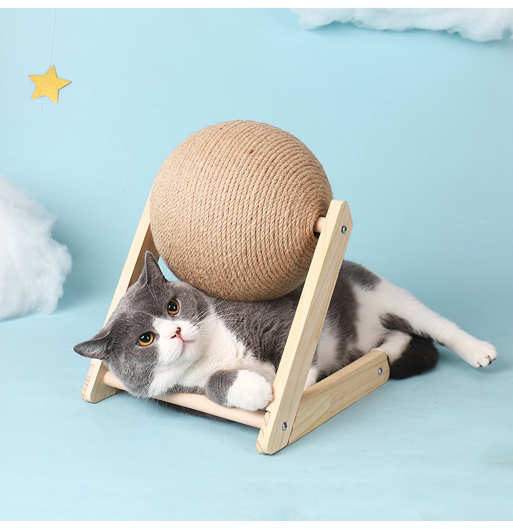 Sisal Cat Scratching Post with Ball Toy