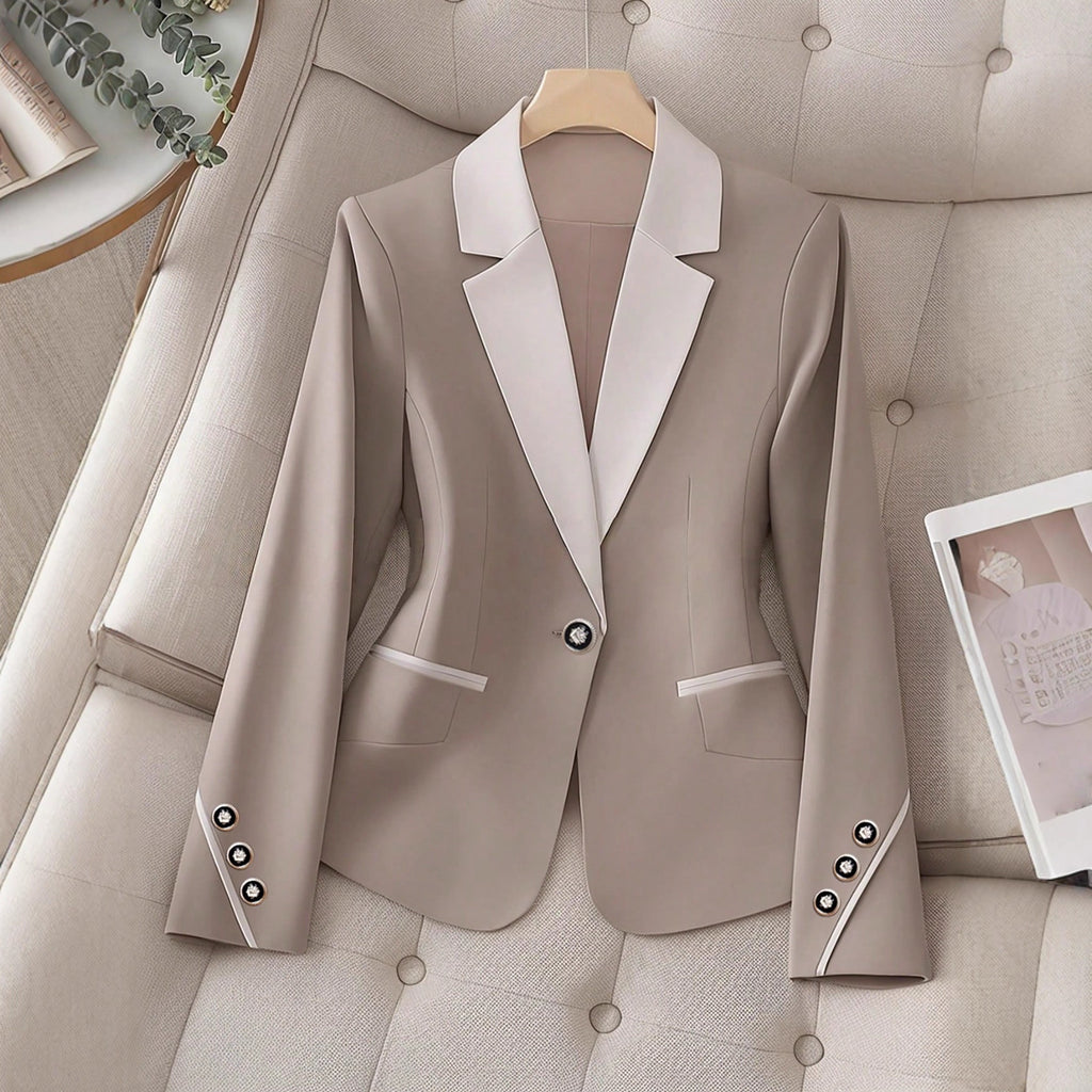 Women's Contrast Button Formal Blazer