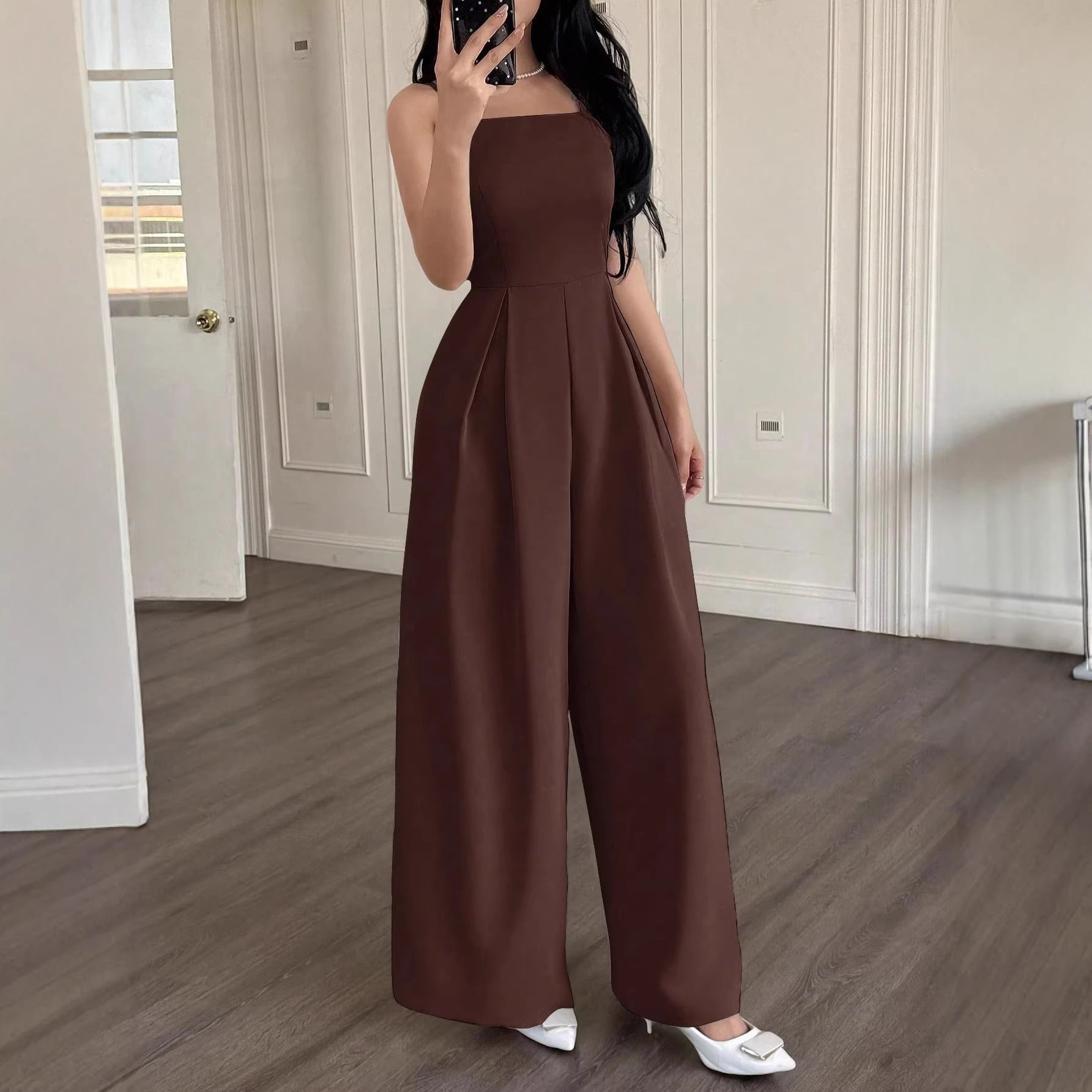 Curvy Style Light Luxury High-End Vibe Casual Jumpsuit