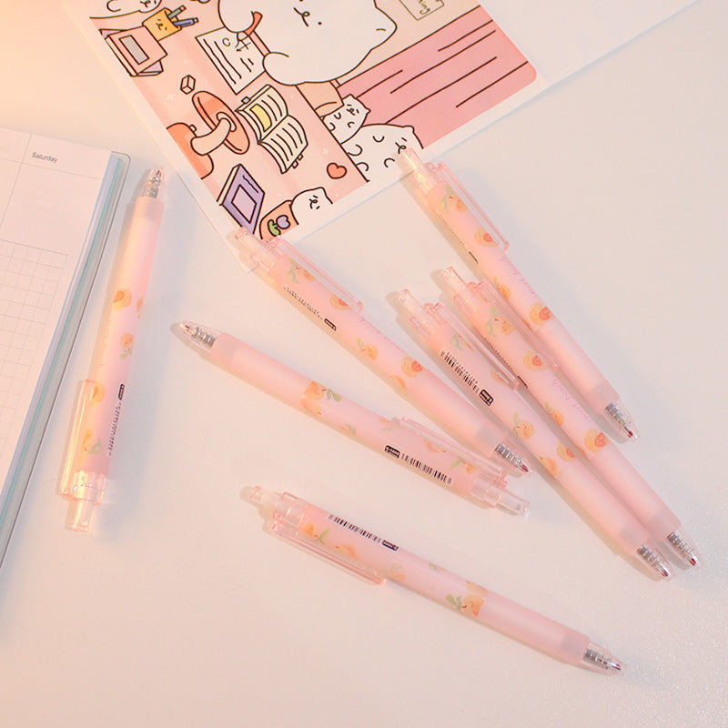 Kawaii Peach Press Gel Pen – Korean Stationery