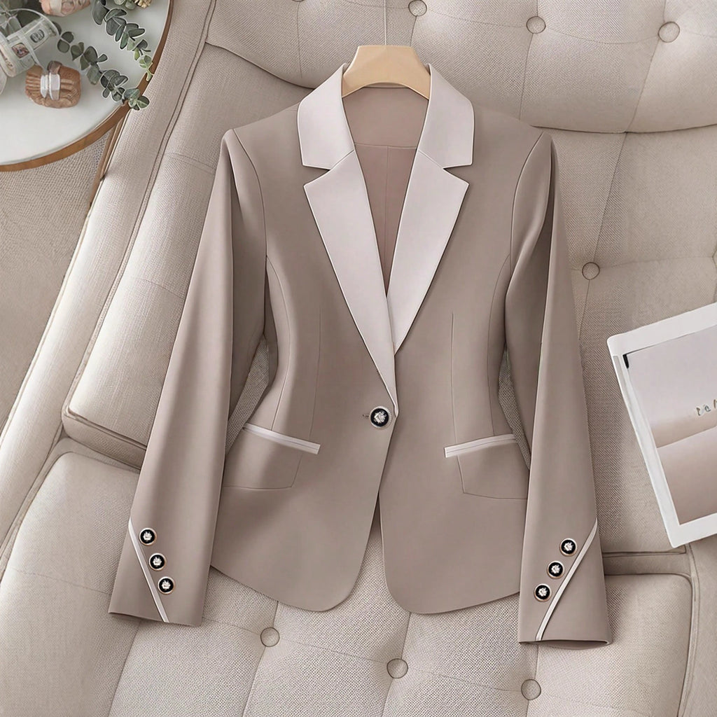 Women's Contrast Button Formal Blazer