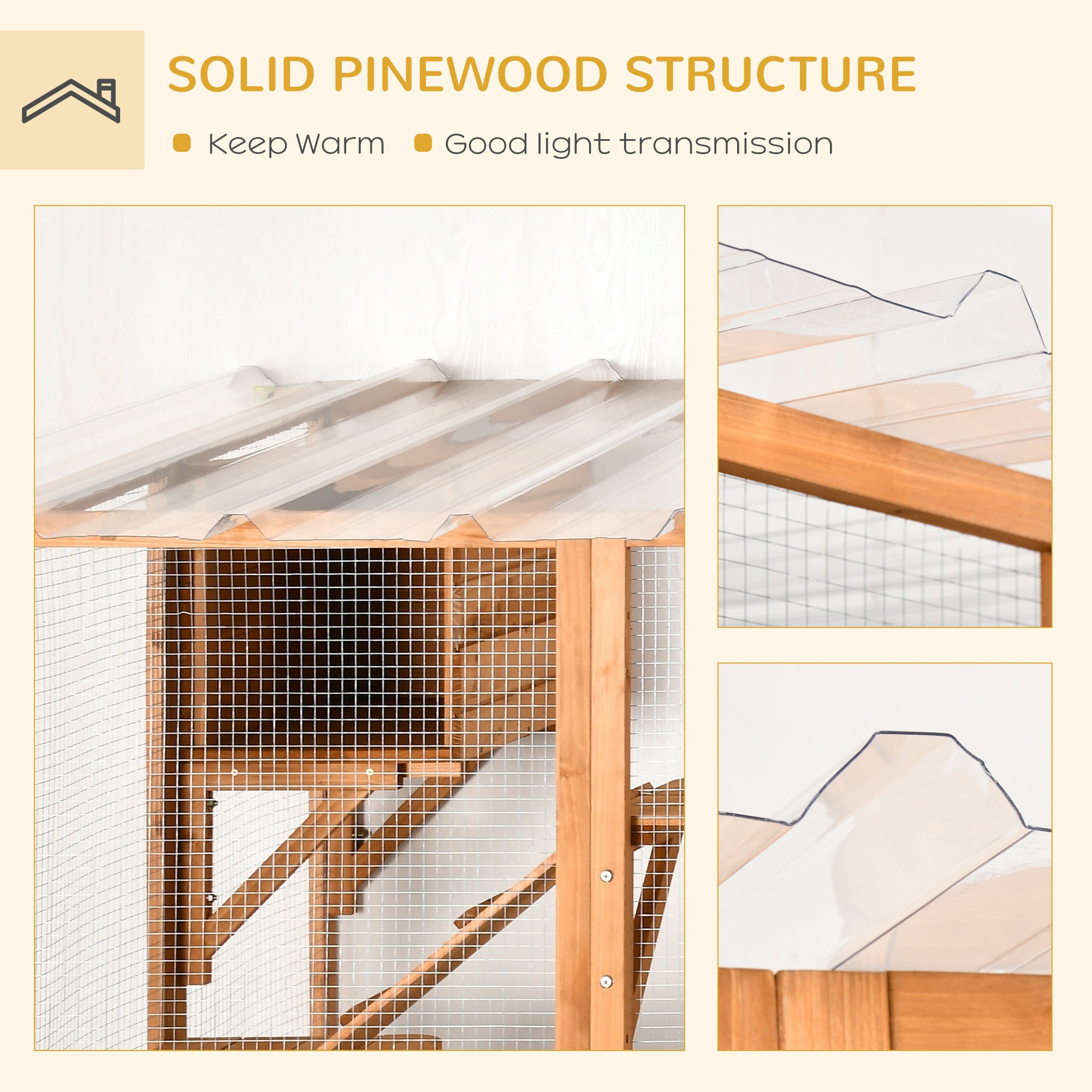 Large Catio with Multiple Shelves & Bridges, Catio with Ramps, Cat Window Box Enclosure for Outdoor Use, Orange