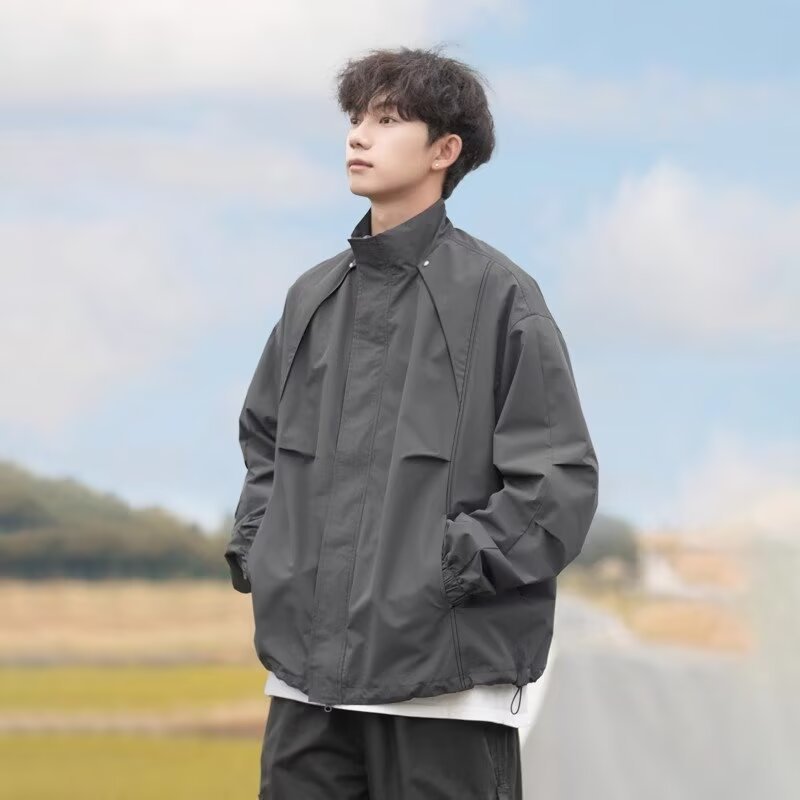American-style Retro Loose-fit Casual Springautumn Windproof And Waterproof Shell Jacket
