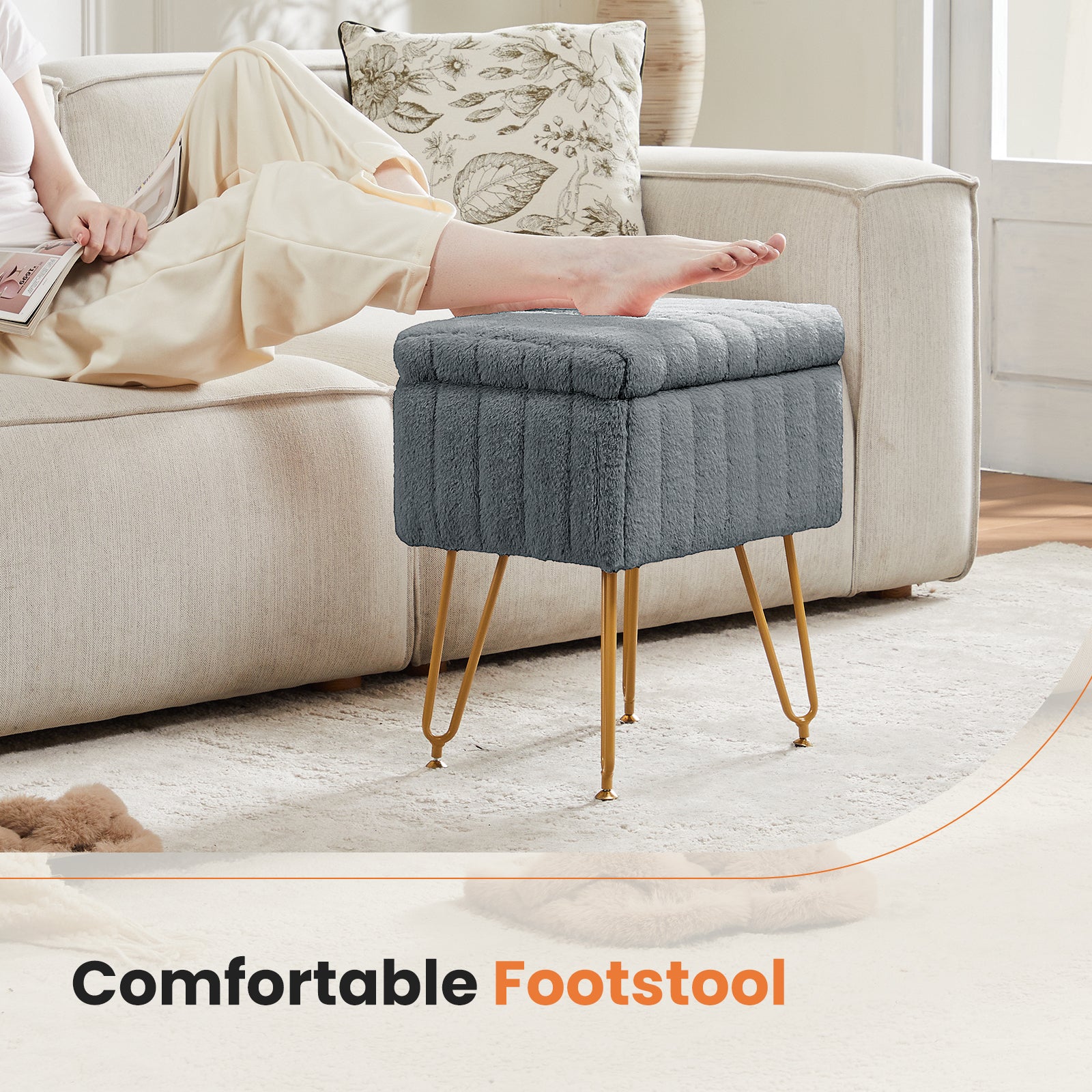Dressing Stool And Chair With Storage Space