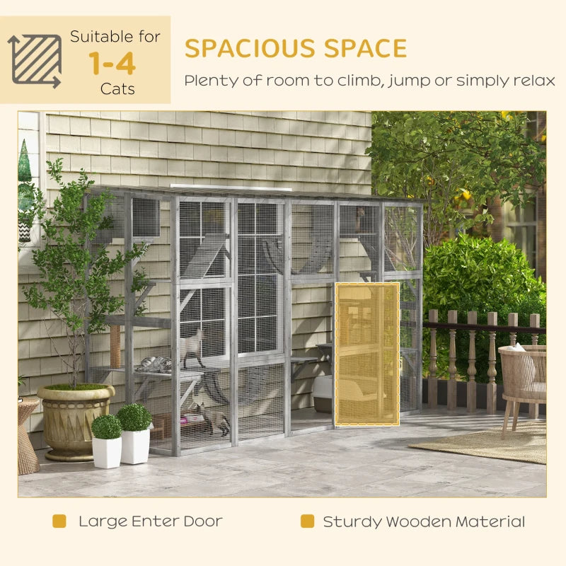 Playground Cat Window Box Outside Enclosure For Multiple Cats W Shelves & Bridges, Gray,Multiple Packages Shipped. Please Pay Attention To The Dimensions And Weight In The Details.