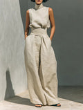 Women's Sleeveless Suit Set – Top & Trousers