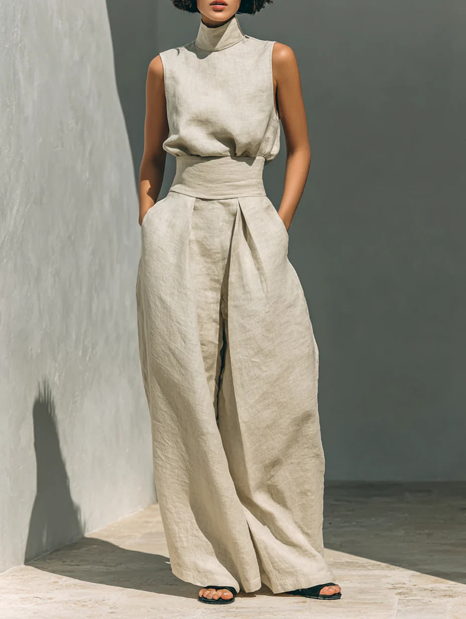 Women's Sleeveless Suit Set – Top & Trousers
