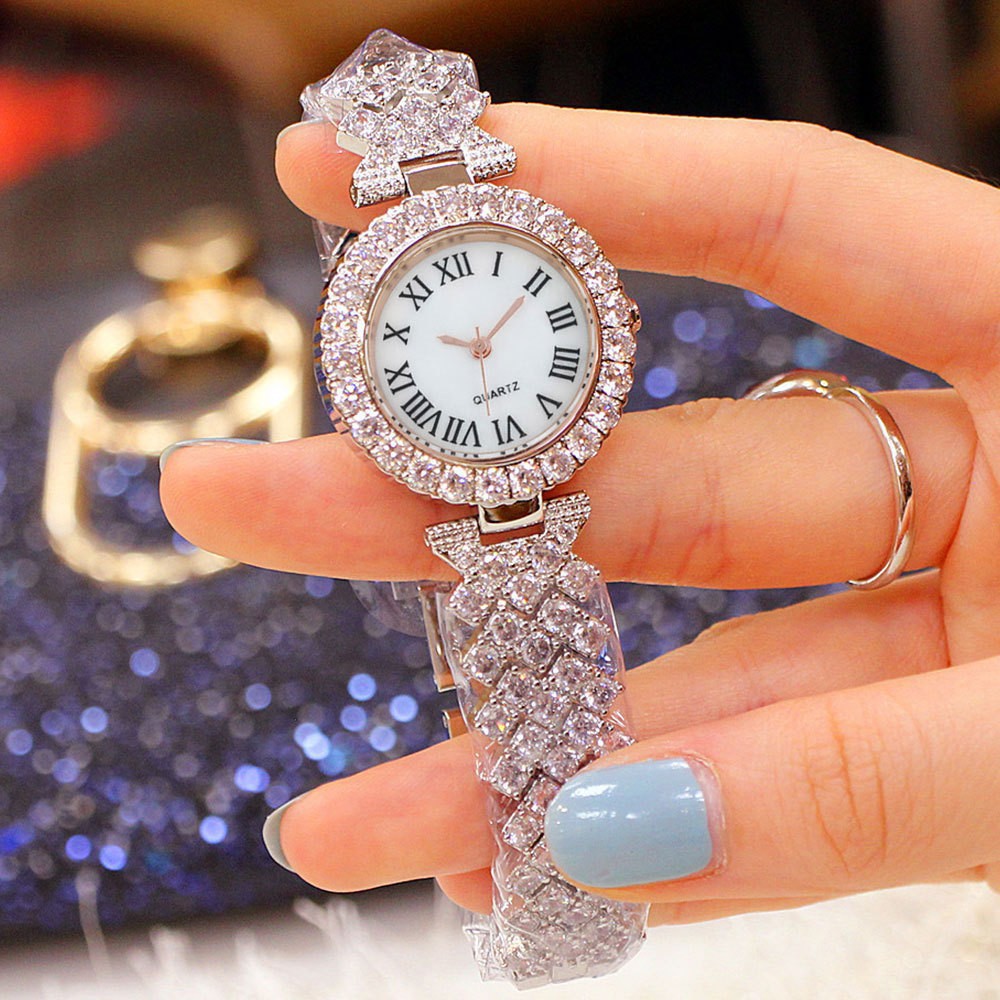 Women's Roman Diamond-Encrusted Watch