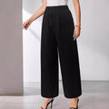 Women's Casual Fashion Solid-Color Drawstring Wide-Leg Pants With Pockets