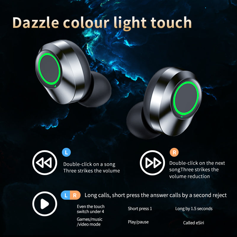 TWS Wireless Earbuds with LED Digital Display & Breathing Light