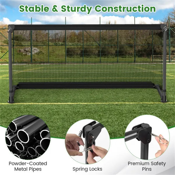 59" Portable Folding Soccer Goal (Size L, Black) - Heavy-Duty Metal Frame, Tear-Resistant PE Net