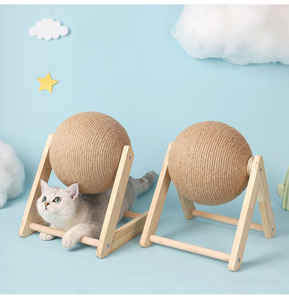 Sisal Cat Scratching Post with Ball Toy