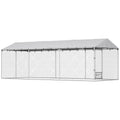 Dog Kennel Outdoor Dog Run Waterproof UV-Resist Cover Lockable Door Adjustable Bowls 20 x 7.5 x 6.5ft