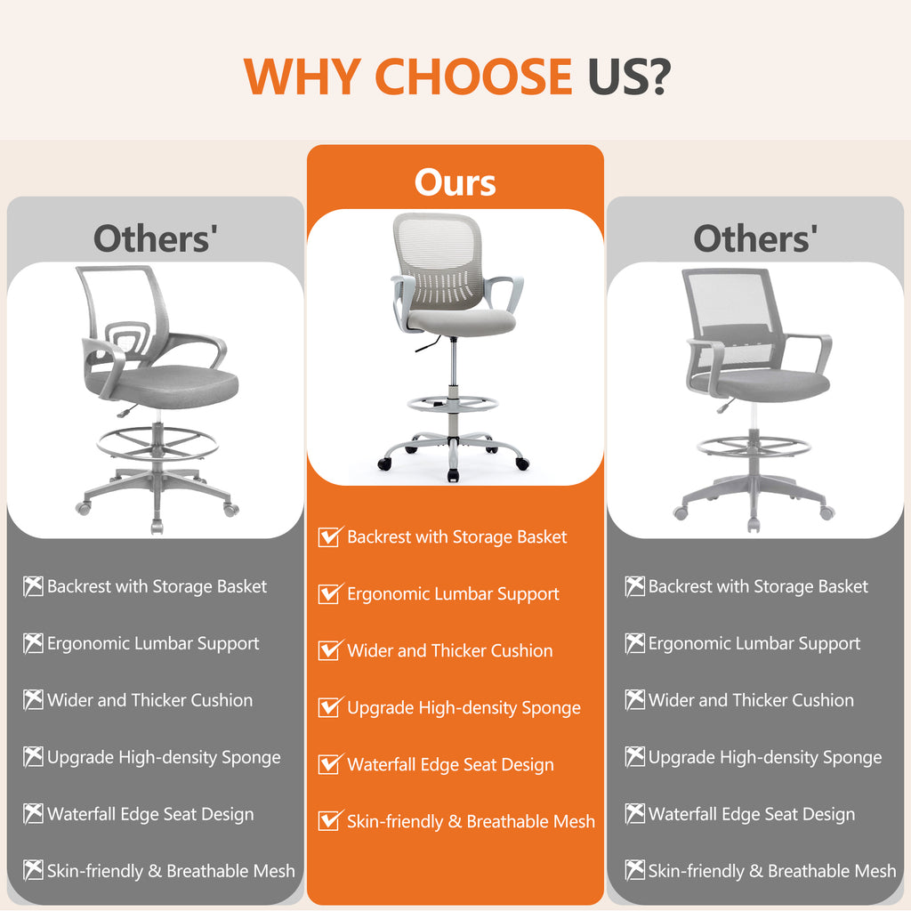 Standing Desk High Office Chair
