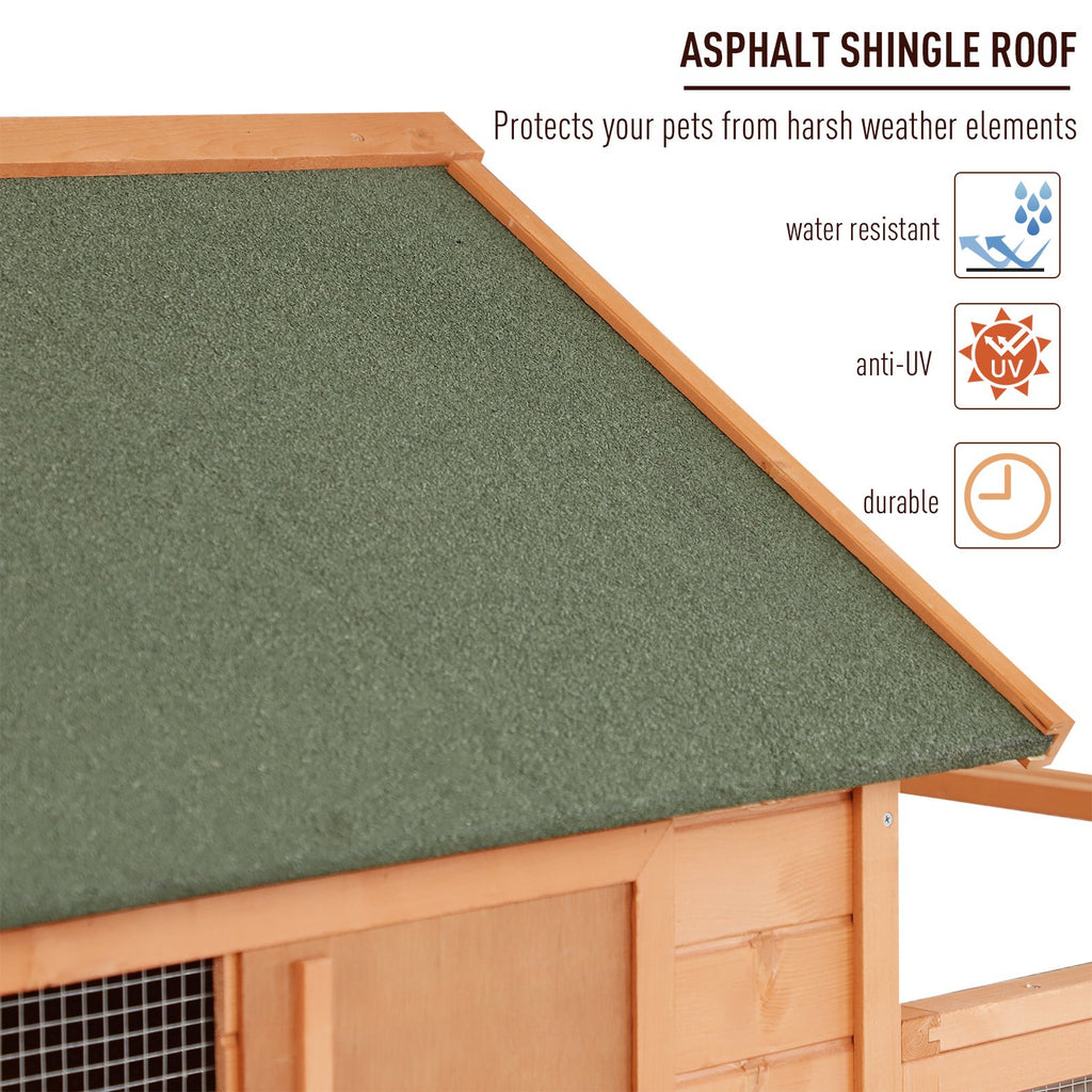 136.5" Chicken Coop Wooden Large Chicken House Deluxe Rabbit Hutch Lockable Poultry Hen Cage Backyard with Nesting Box and Run