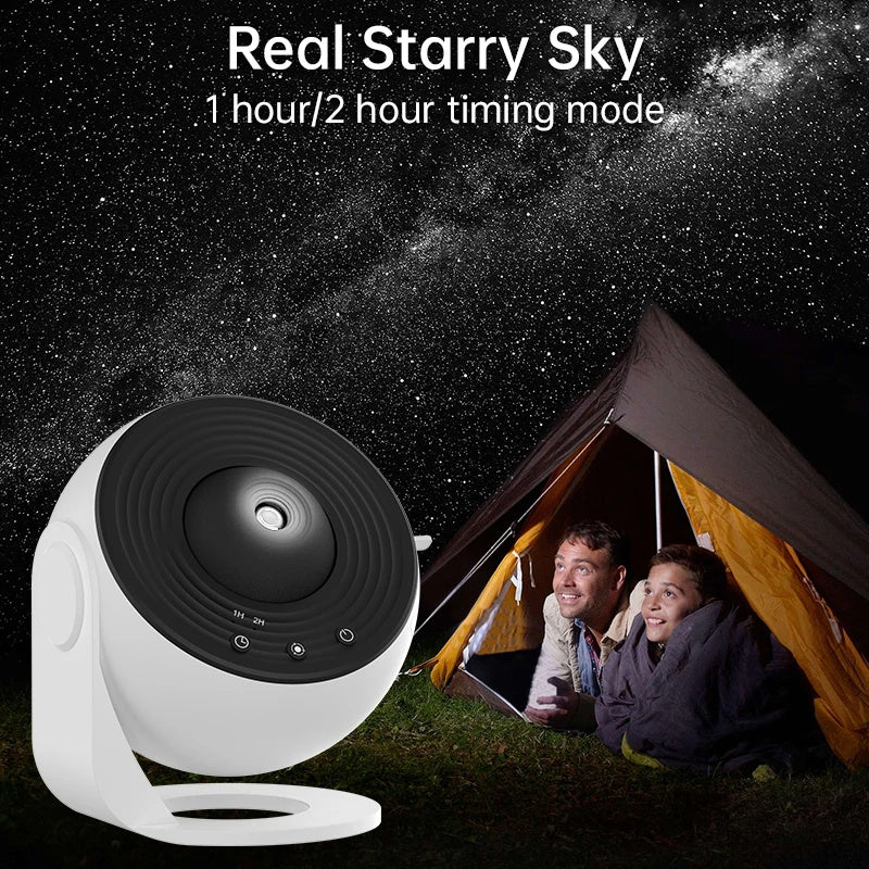 360° Rotating Galaxy Projector – Starry Sky Night Light for Bedroom & Events