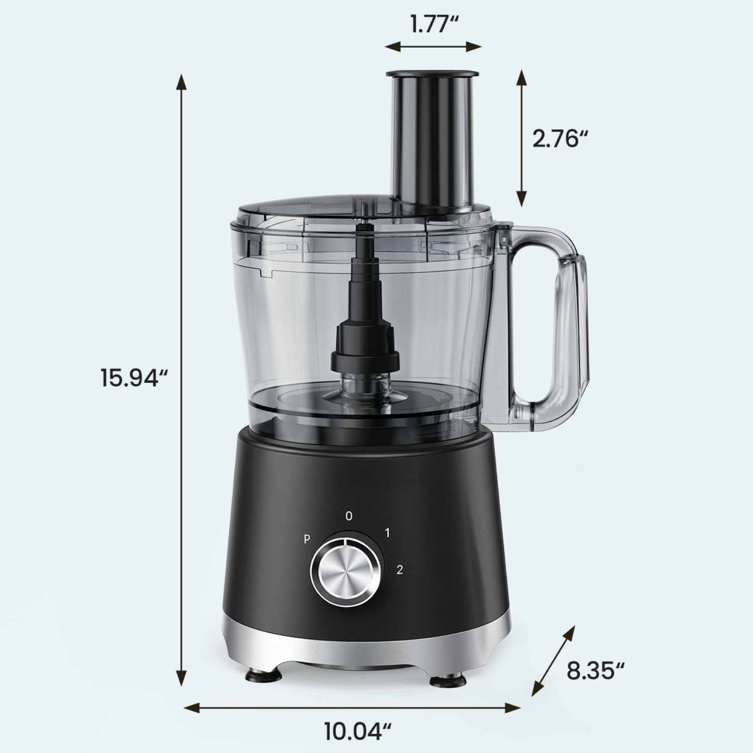Food Processor 10.5 Cup, Vegetable Chopper 5 Blades 3 Modes, Large Capacity, Dishwasher Safe, Stainless Steel Blades, For Smoothie, Fruit And Dough
