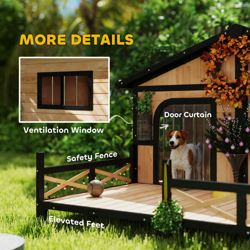 Dog House Outdoor, Wooden Dog Kennel Weatherproof With Porch, Openable Roof, Multiple Packages Shipped. Please Pay Attention To The Dimensions And Weight In The Details.