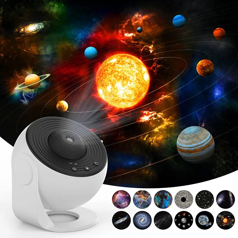 360° Rotating Galaxy Projector – Starry Sky Night Light for Bedroom & Events