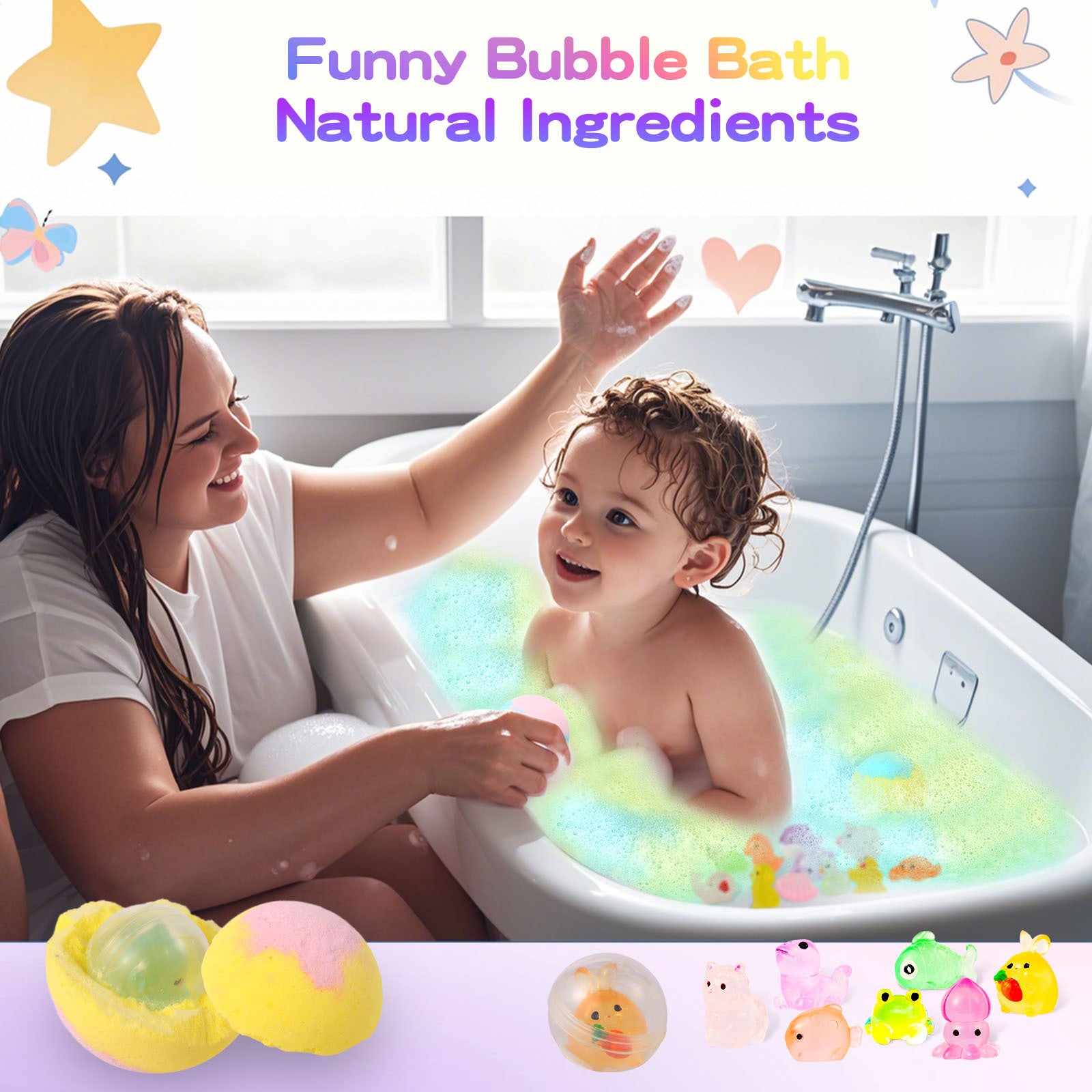 Glow-in-the-Dark Kids Bath Bombs Set – 24 Pieces