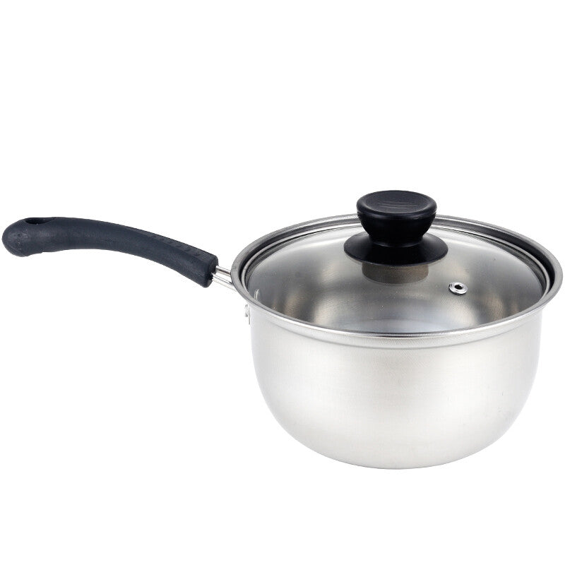 Set Of 3 Induction Non Stick Stainless Steel Cookware Kitchen Glass Lids Pot Pan