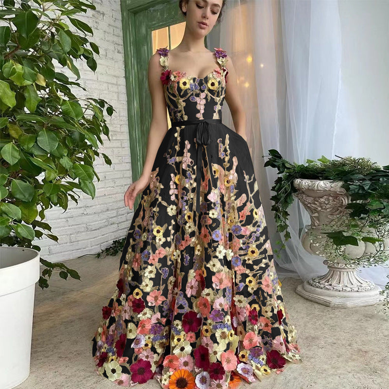 3D Floral Sweetheart Prom Dress
