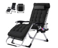 Zero Gravity Chair, Reclining Camping Lounge Chair For Indoor, Reclining Patio Chairs With Cup Holder Trays And Removable Cushion