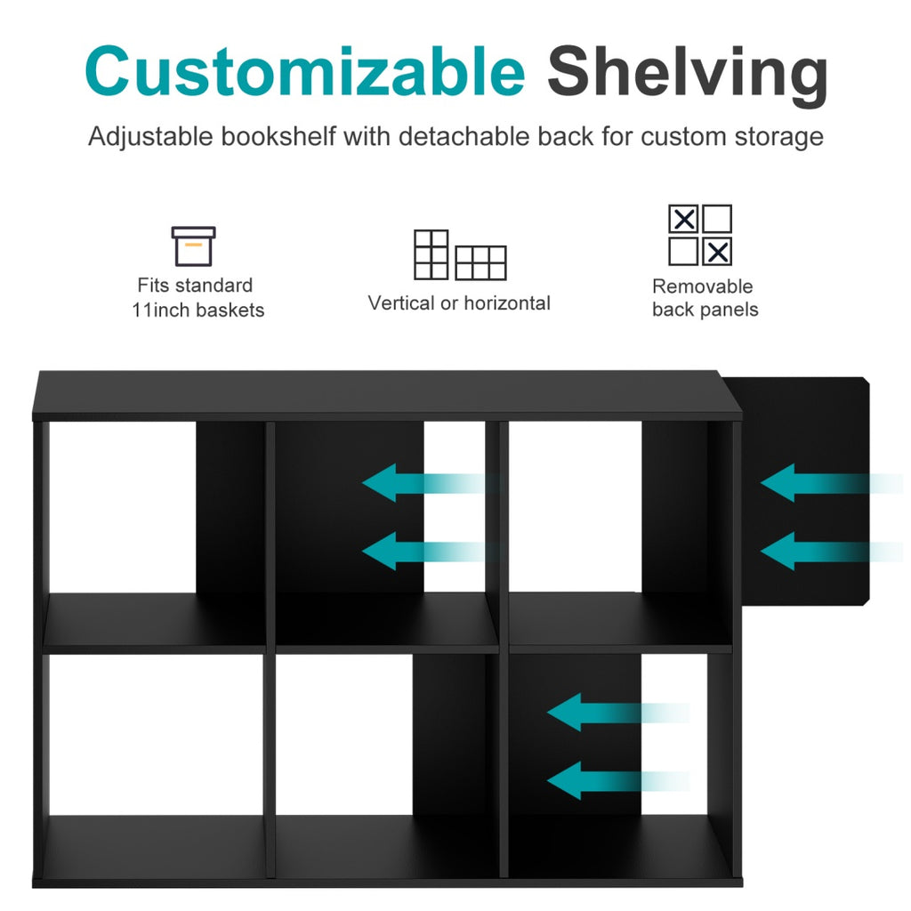 Cube Storage Organizer - Open Cube Bookshelf With Removable Back Panels, Display Storage Bookcase For Living Room, Bedroom, Entrance Hall