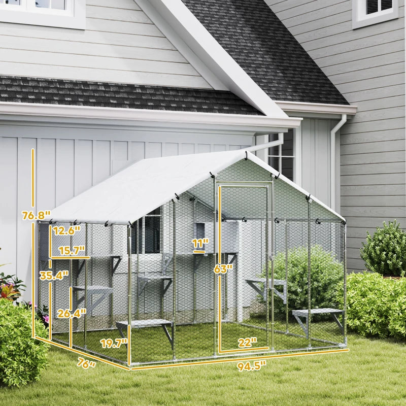 Catio Outdoor Cat Enclosure With Waterproof Cover,Multiple Packages Will Be Shipped,Please Pay Attention To The Dimensions In The Details.