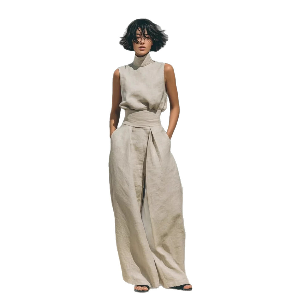 Women's Sleeveless Suit Set – Top & Trousers