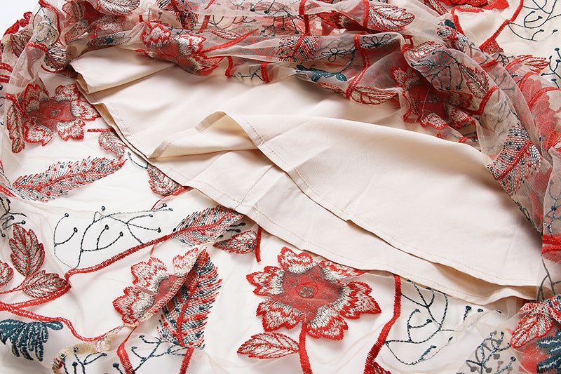 Korean Floral Dress Lace Thorn Dress Skirt Long Dress