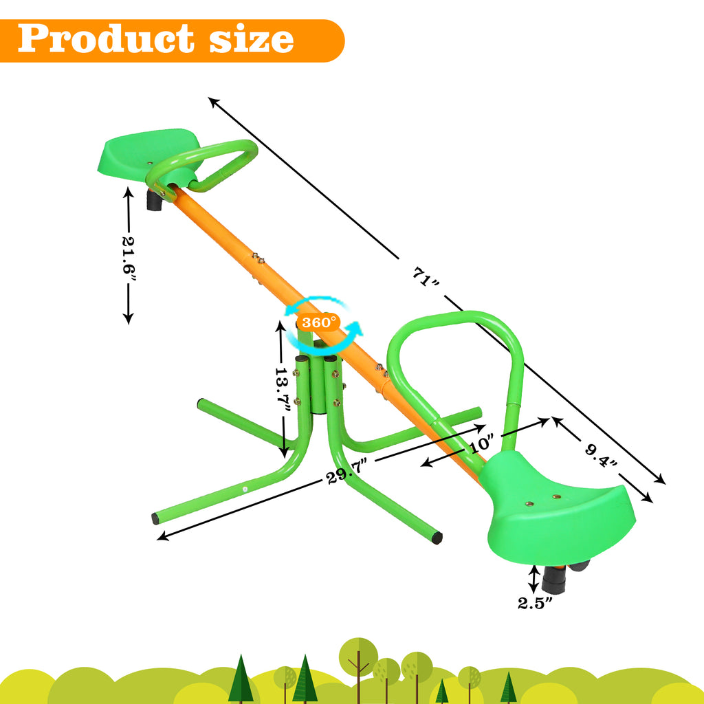 360 Degree Rotation Outdoor Kids Spinning Seesaw Sit Spin Teeter Totter Swivel Teeter