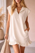 Women's V-Neck Sleeveless Summer Dress with Pockets