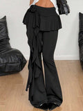 Black Casual Slimming Bootcut Pants
