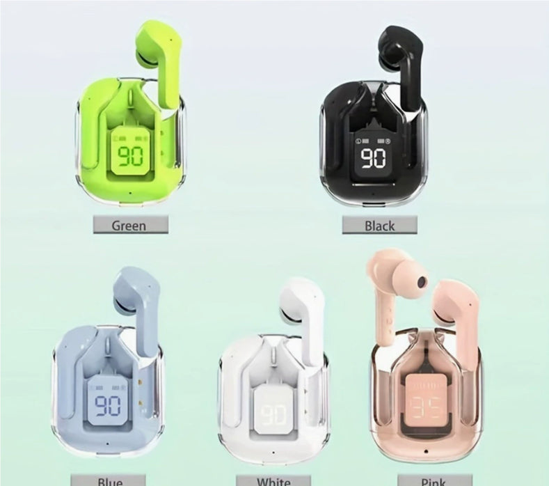Mini Transparent Wireless Bluetooth Earbuds with LED Display