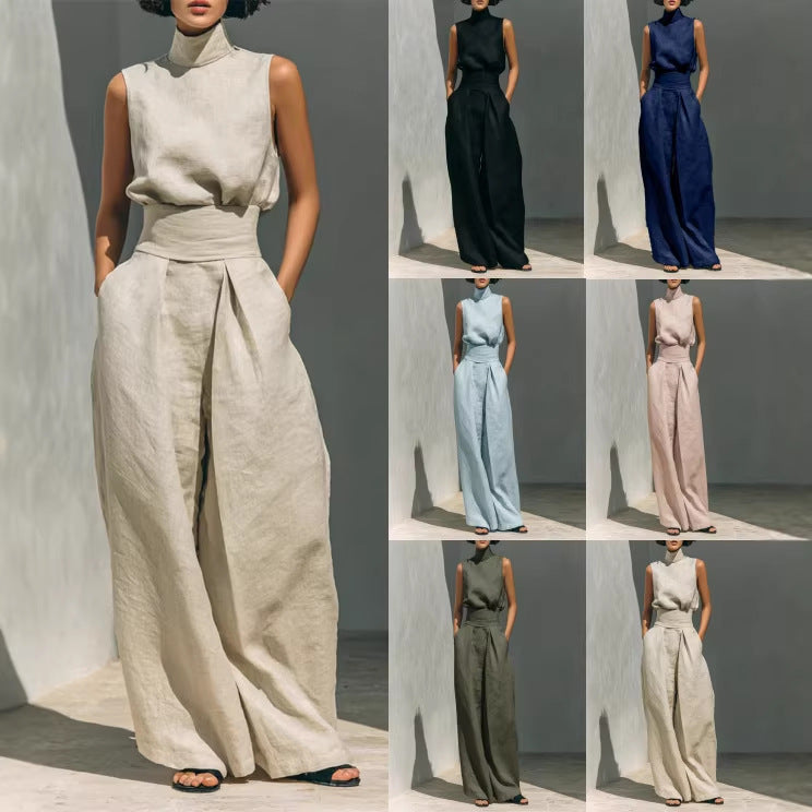 Women's Sleeveless Suit Set – Top & Trousers