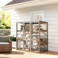 Outdoor Cat Enclosure With Window Access, 5 Platforms And 2 Resting Boxes, Waterproof Roof For Multiple Cats