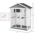 Wooden Bird Cage Aviary, Flight Cage With 4 Perches, Nest And Slide-Out Tray For Indoor Outdoor, GrayMultiple Packages Shipped. Please Pay Attention To The Dimensions And Weight In The Details.