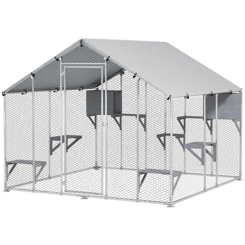 Catio Outdoor Cat Enclosure With Waterproof Cover,Multiple Packages Will Be Shipped,Please Pay Attention To The Dimensions In The Details.