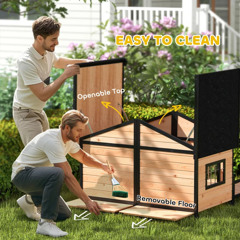 Dog House Outdoor, Wooden Dog Kennel Weatherproof With Porch, Openable Roof, Multiple Packages Shipped. Please Pay Attention To The Dimensions And Weight In The Details.