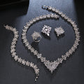 Zircon Copper Handcrafted Jewelry Set – Earrings, Necklace, Bracelet & Ring