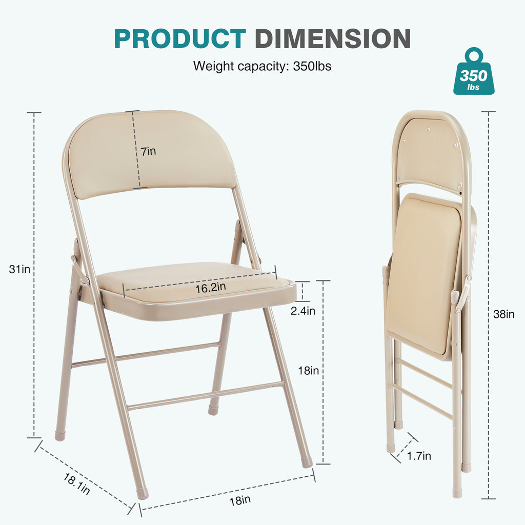 Leather Upholstered Folding Chair
