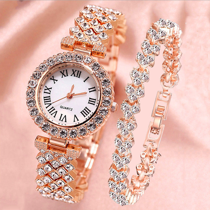 Women's Roman Diamond-Encrusted Watch