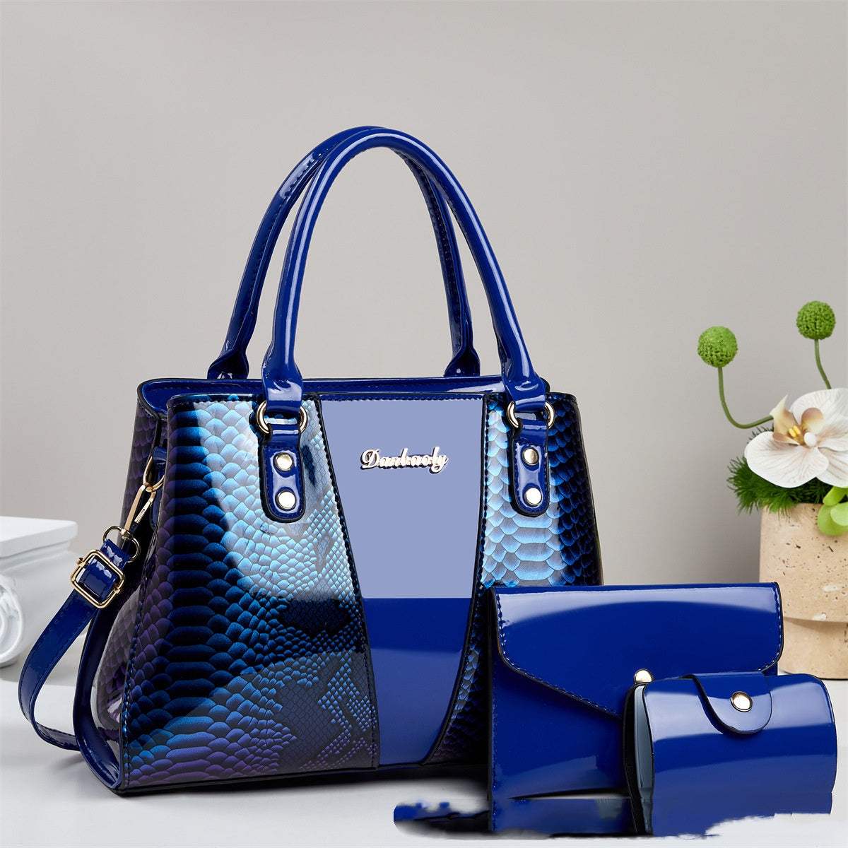 Snakeskin Pattern Large Tote Handbag