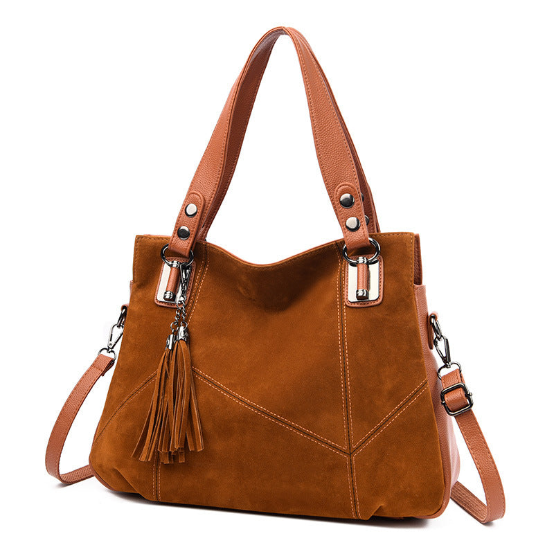 Women's Retro Tassel Suede Crossbody Bag