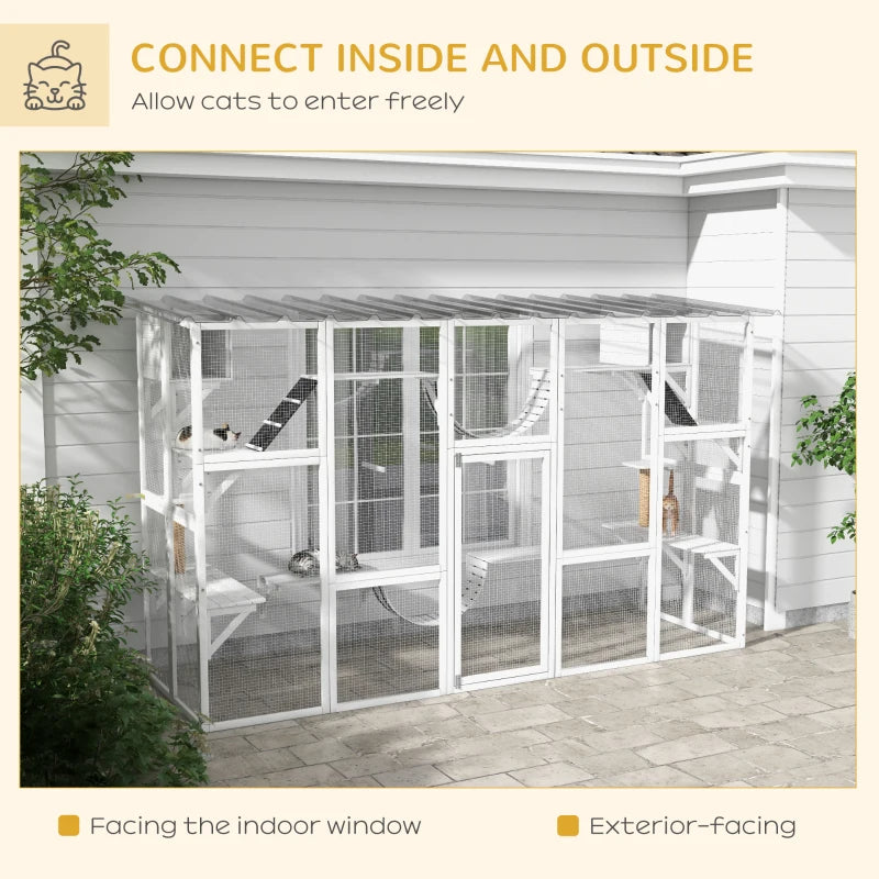 Cat Window Box , Large Catio With Shelves & Bridges, Outside Enclosure For Multiple Cats, Multiple Packages Shipped. Please Pay Attention To The Dimensions And Weight In The Details.